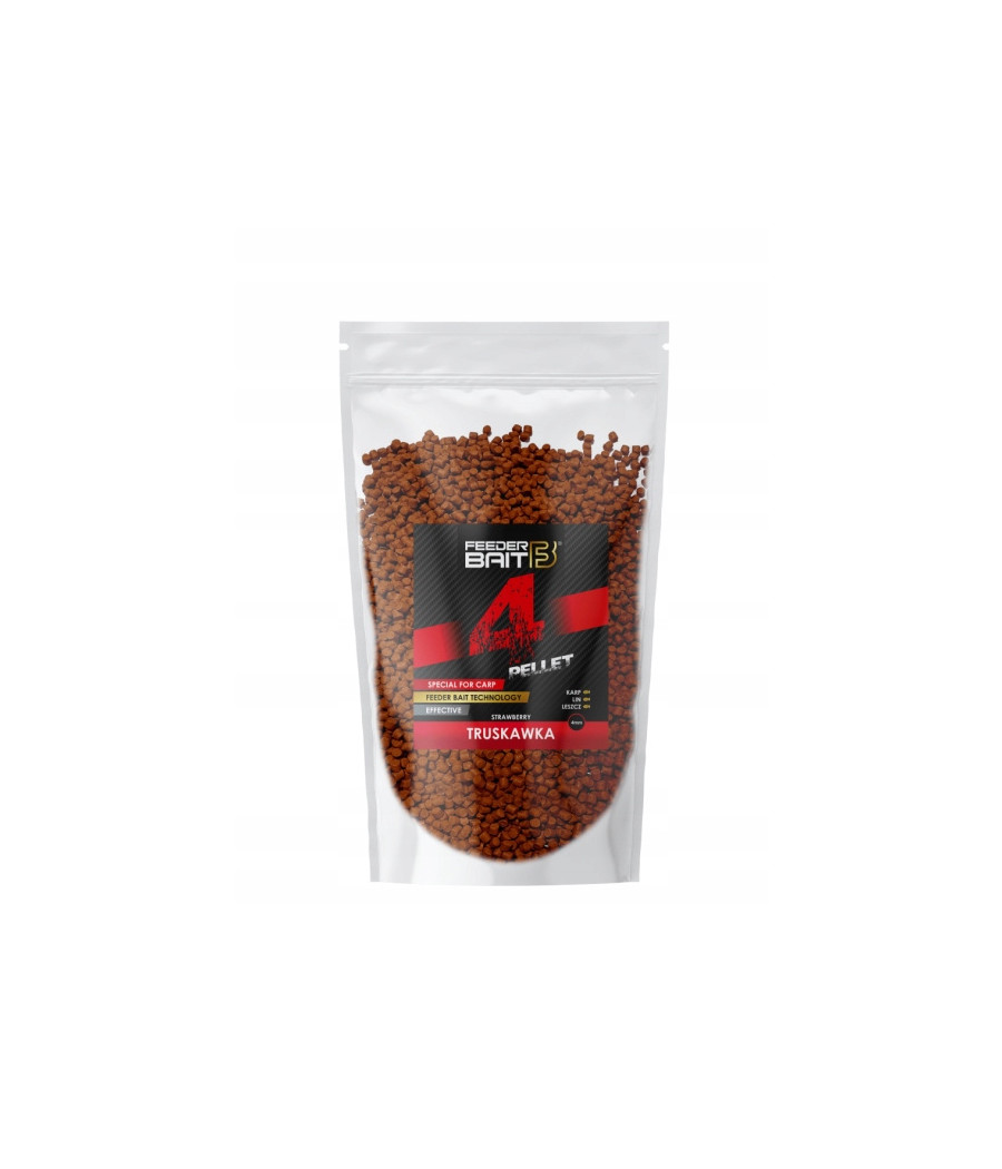 Feeder Bait Pellet Truskawka 4mm 800g Feeder Bait Pellet Truskawka 4mm 800g