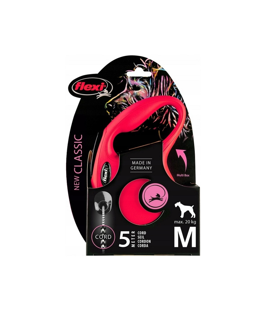 FLEXI Smycz Automatyczna New Classic M Linka 5m do 20kg Czerwona FLEXI Smycz Automatyczna New Classic M Linka 5m do 20kg Czerwona