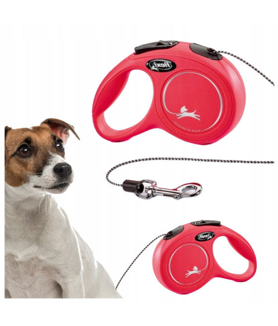 SMYCZ DLA PSA AUTOMATYCZNA LINKA 3M 8KG CZERWONA FLEXI XS