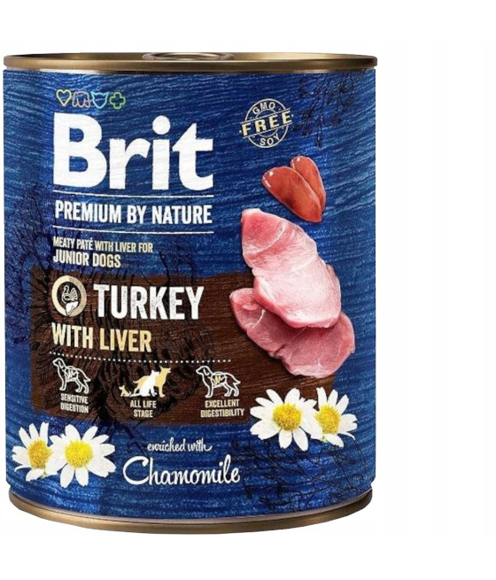BRIT PREMIUM BY NATURE PIES TURKEY & LIVER 0,8 KG