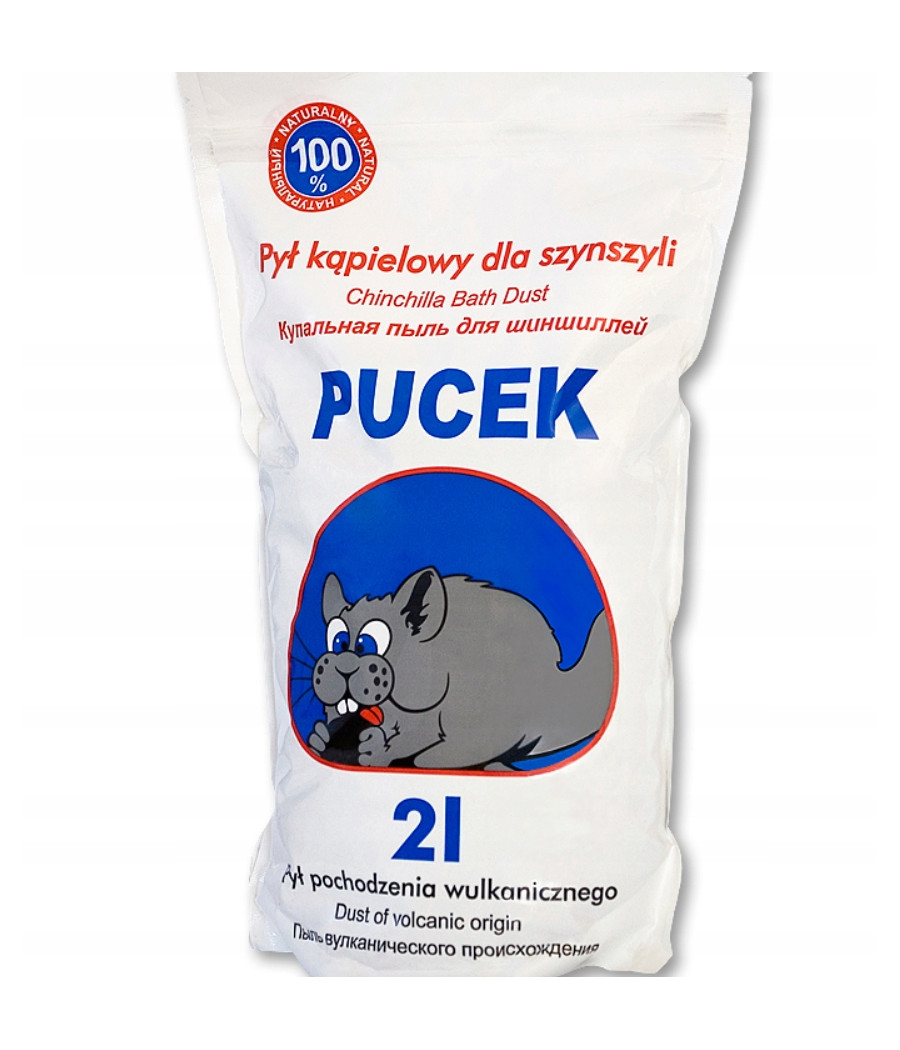 Pucek Pył piasek do kąpieli dla szynszyli 2L worek