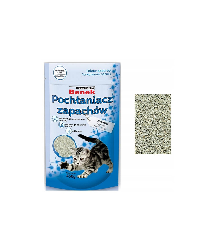Super Benek Pochłaniacz zapachów do kuwet - MORSKI 450g