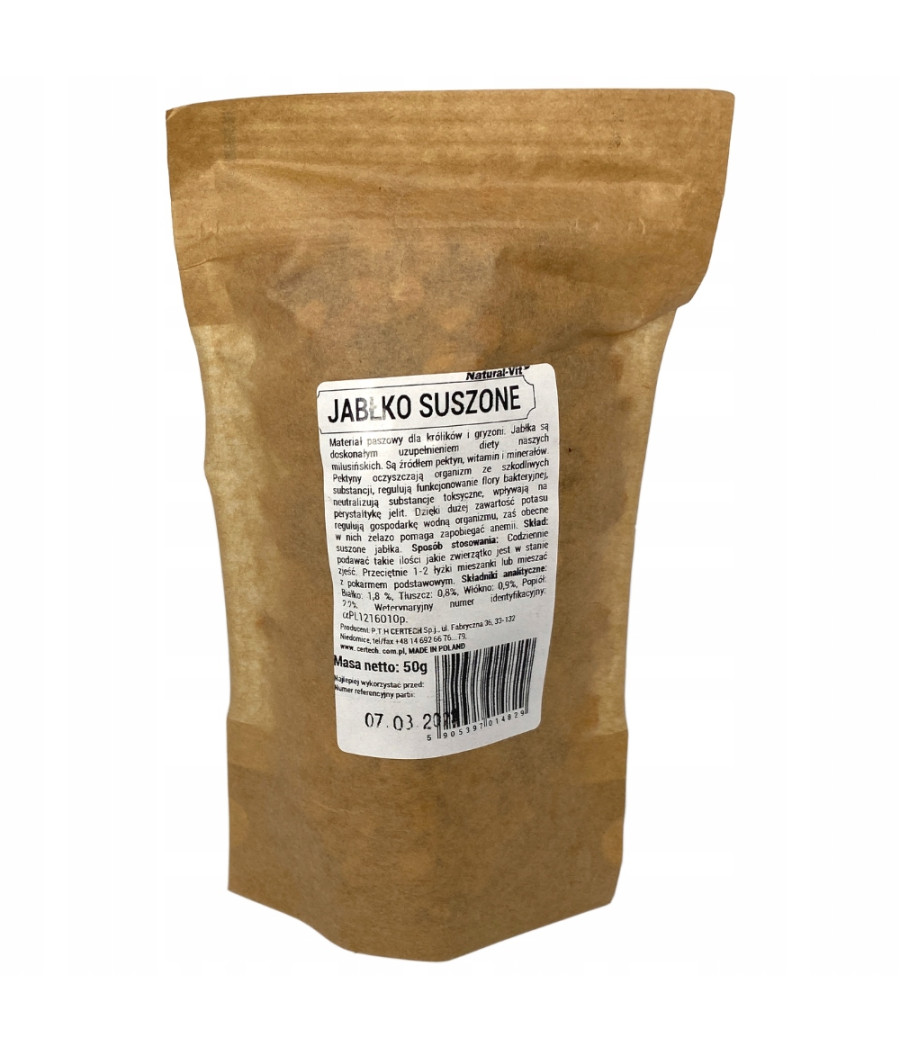 Natural-Vit Przekąska dla Gryzonia Jabłka suszone 50g