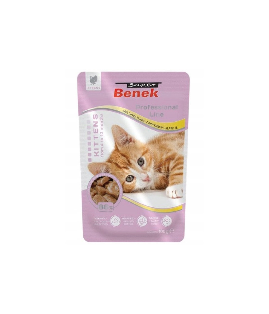 SUPER BENEK KITTEN INDYK GALARETKA SASZETKA 100G SUPER BENEK KITTEN INDYK GALARETKA SASZETKA 100G