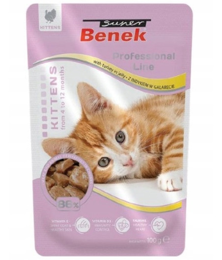 SUPER BENEK KITTEN INDYK GALARETKA SASZETKA 100G