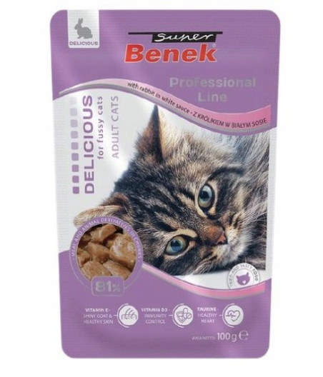 Mokra karma dla kota Super Benek królik 100g saszetka
