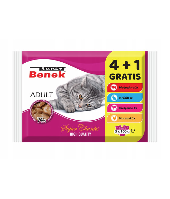 Super Benek Pakiet saszetek dla KOTA ADULT 4+1