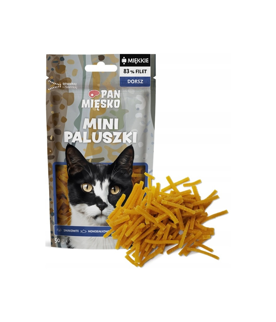 Przysmak dla kota Pan Mięsko Mini paluszki Dorsz 50g