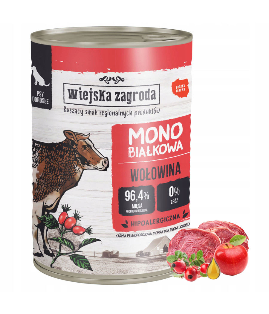 Wiejska Zagroda karma mokra wołowina 0,4 kg