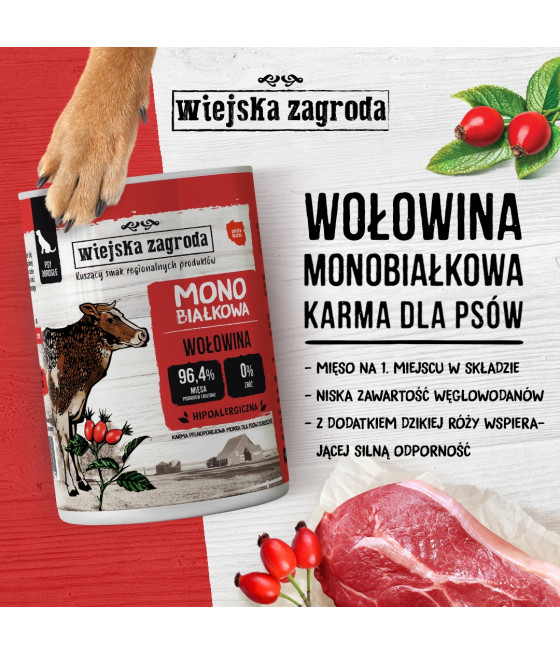 Wiejska Zagroda karma mokra wołowina 0,4 kg