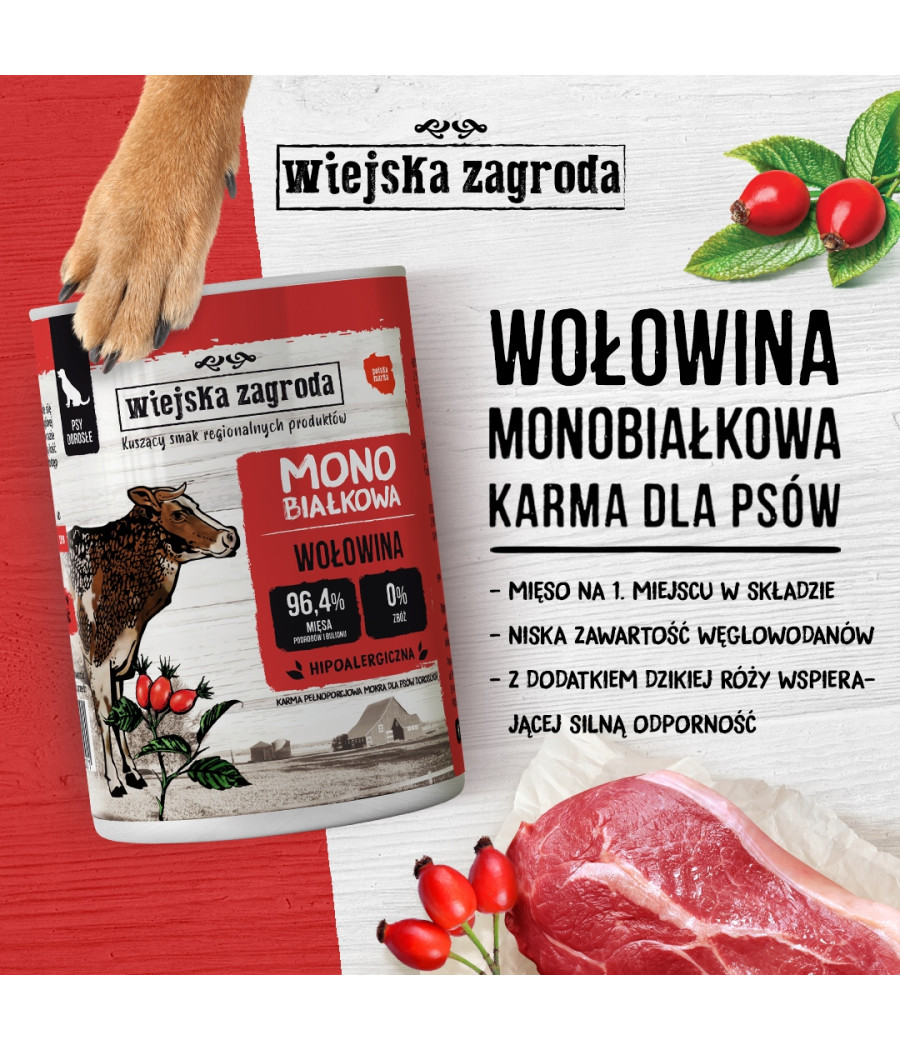 Wiejska Zagroda karma mokra wołowina 0,4 kg