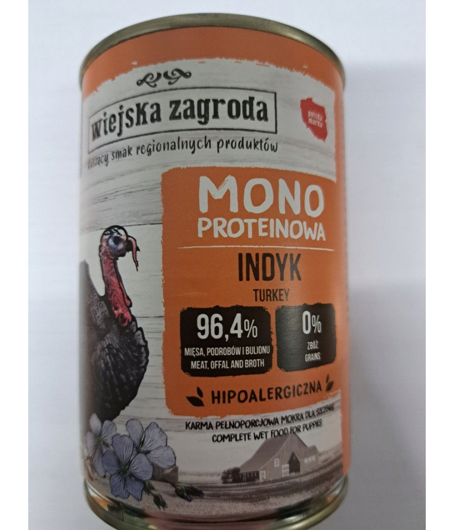 Wiejska Zagroda karma mokra indyk 0,4 kg