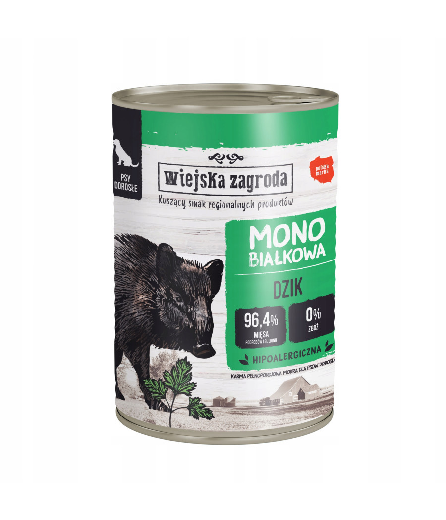 Wiejska Zagroda karma mokra dziczyzna 0,4 kg Wiejska Zagroda karma mokra dziczyzna 0,4 kg