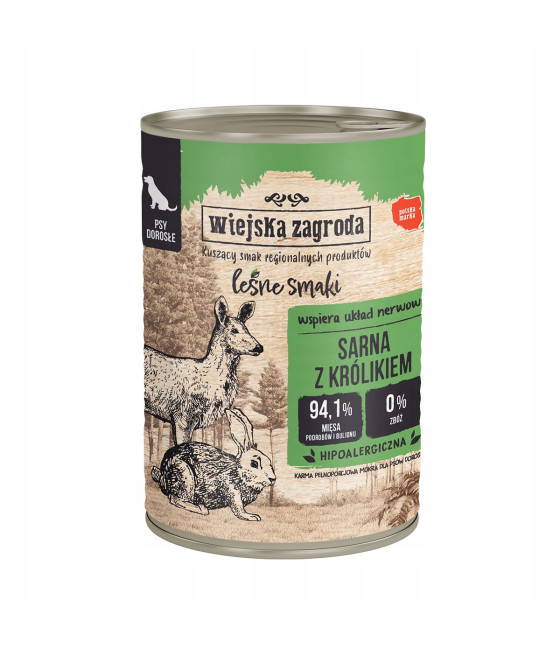 WIEJSKA ZAGRODA MOKRA KARMA DLA PSA LEŚNE SMAKI - 400 G