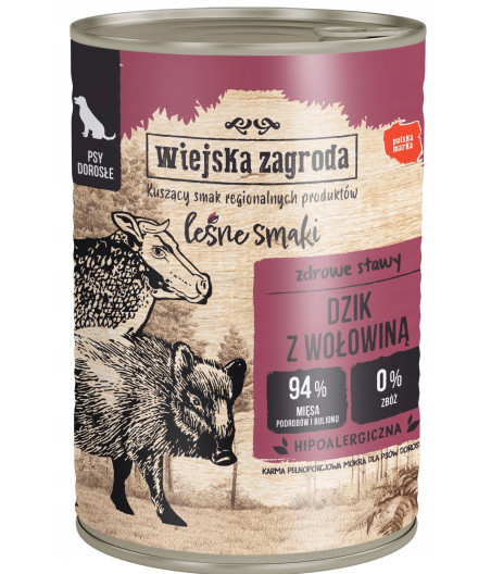 WIEJSKA ZAGRODA LEŚNE SMAKI DZIK WOŁOWINA 400 G