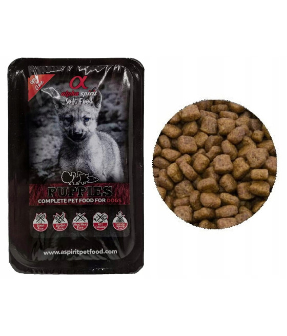 ALPHA SPIRIT Karma Półwilgotna Puppy Indyk tacka - 200g