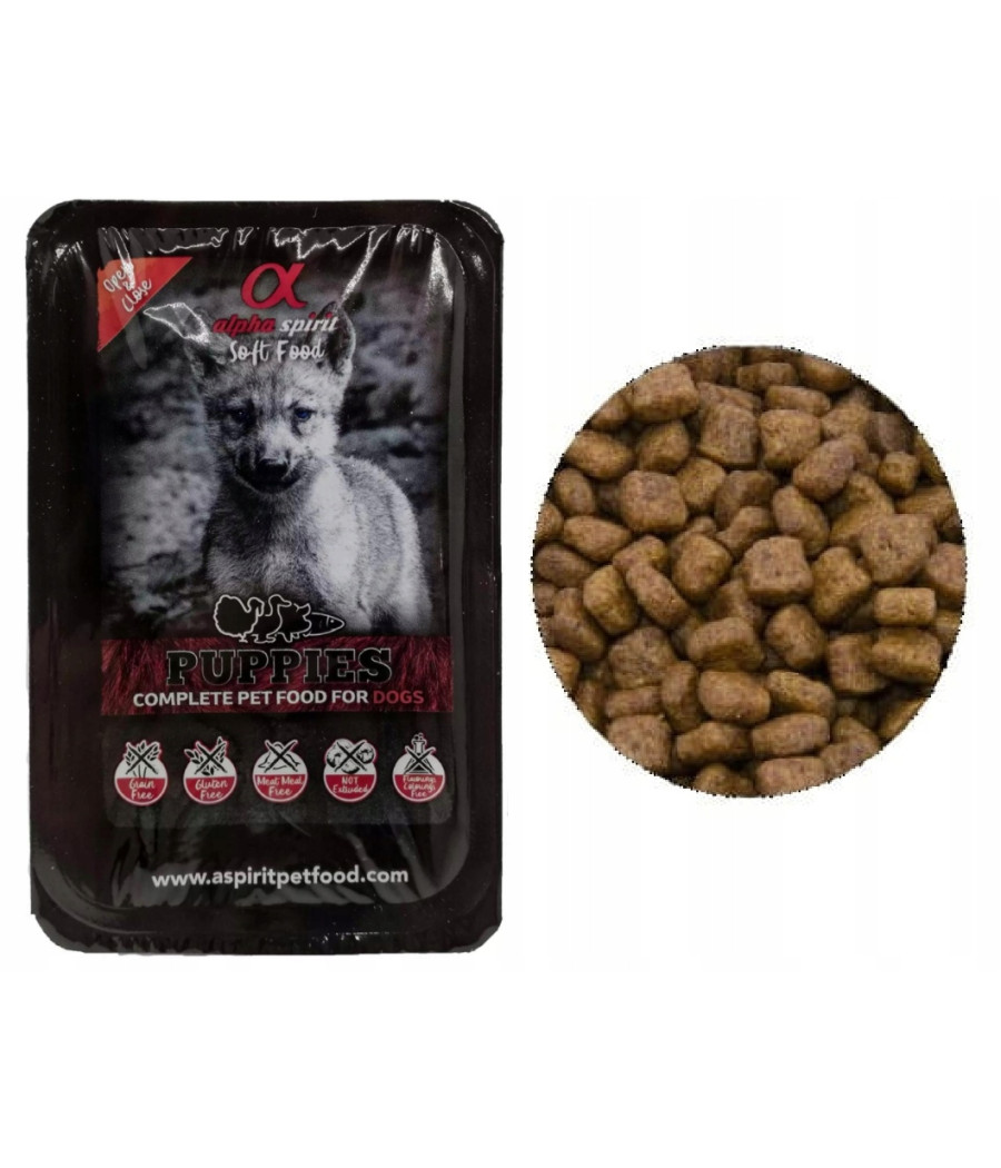 ALPHA SPIRIT Karma Półwilgotna Puppy Indyk tacka - 200g