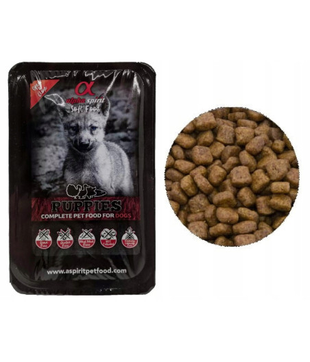 ALPHA SPIRIT Karma Półwilgotna Puppy Indyk tacka - 200g
