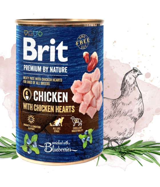 Brit Premium by Nature Adult Mokra Karma Dla Psa Kurczak Z Sercami 400g