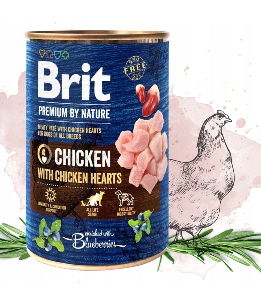 Brit Premium by Nature Adult Mokra Karma Dla Psa Kurczak Z Sercami 400g