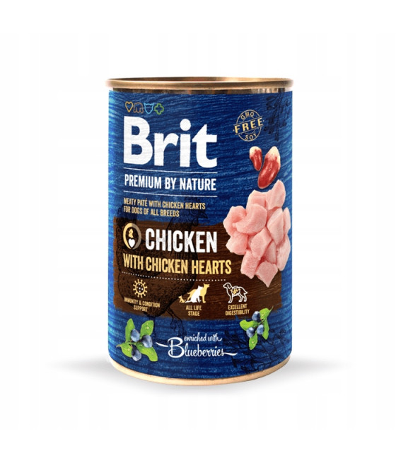 Brit Premium by Nature Adult Mokra Karma Dla Psa Kurczak Z Sercami 400g