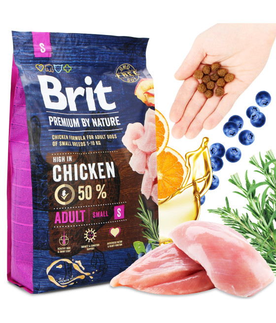 BRIT Premium By Nature Adult Small S Chicken 3 kg