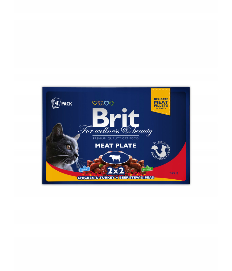 Brit Premium Cat Pouchs Mix Smaków Mokra Karma dla Kota 4x100g Brit Premium Cat Pouchs Mix Smaków Mokra Karma dla Kota 4x100g
