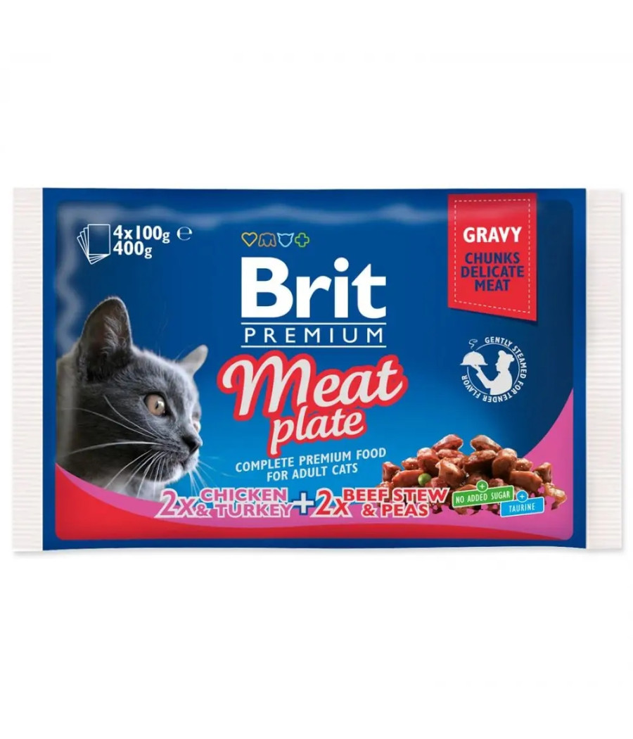 Brit Premium Cat Pouchs Mix Smaków Mokra Karma dla Kota 4x100g
