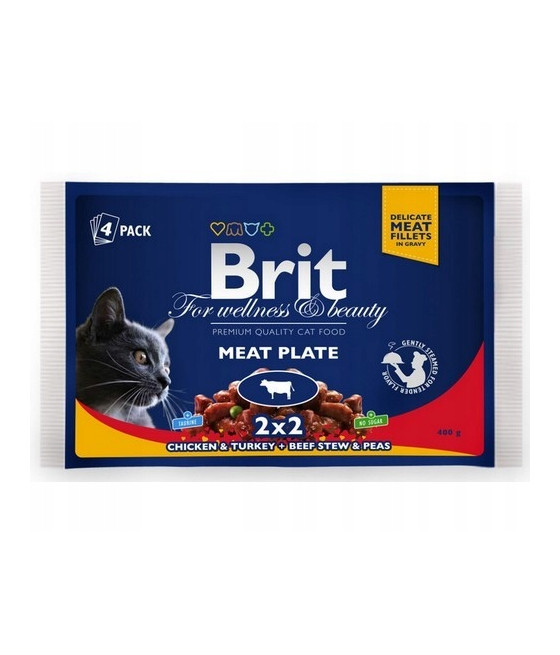 Brit Premium Cat Pouchs Mix Smaków Mokra Karma dla Kota 4x100g