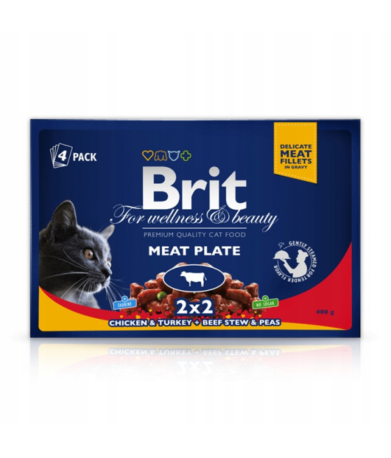 Brit Premium Cat Pouchs Mix Smaków Mokra Karma dla Kota 4x100g