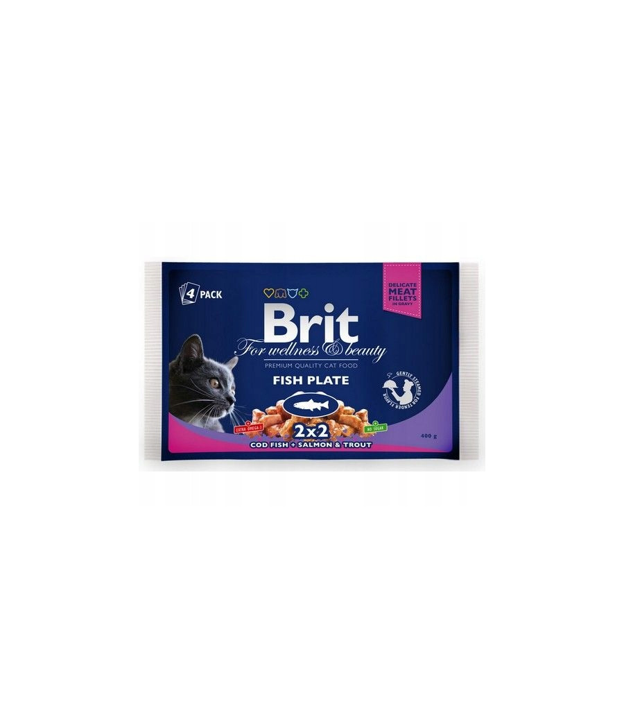 BRIT Fish plate saszetka zestaw 4 sztuk x100g