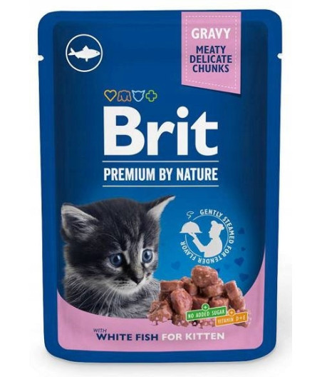 BRIT CAT POUCHES 100 G WHITE FISH KITTEN
