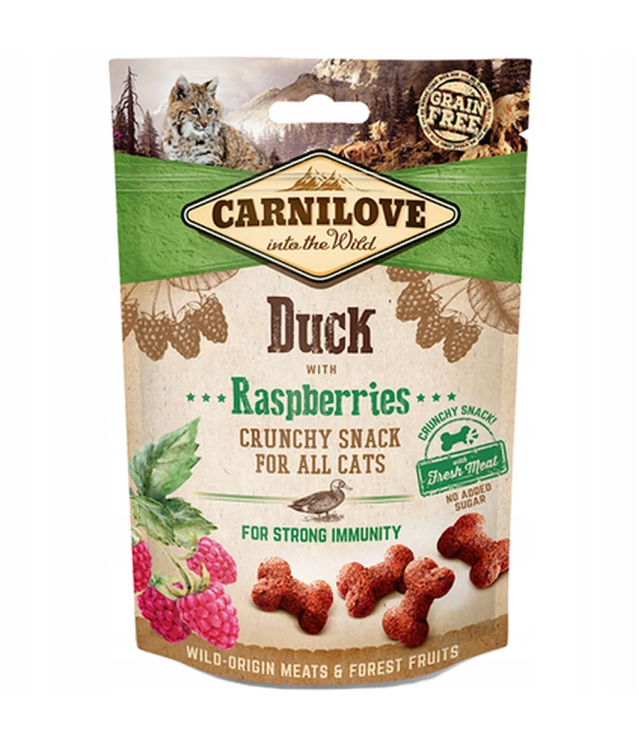 CARNILOVE SMACZKI PRZYSMAK DLA KOTA SNACK FRESH CRUNCHY KACZKA MALINY 50g