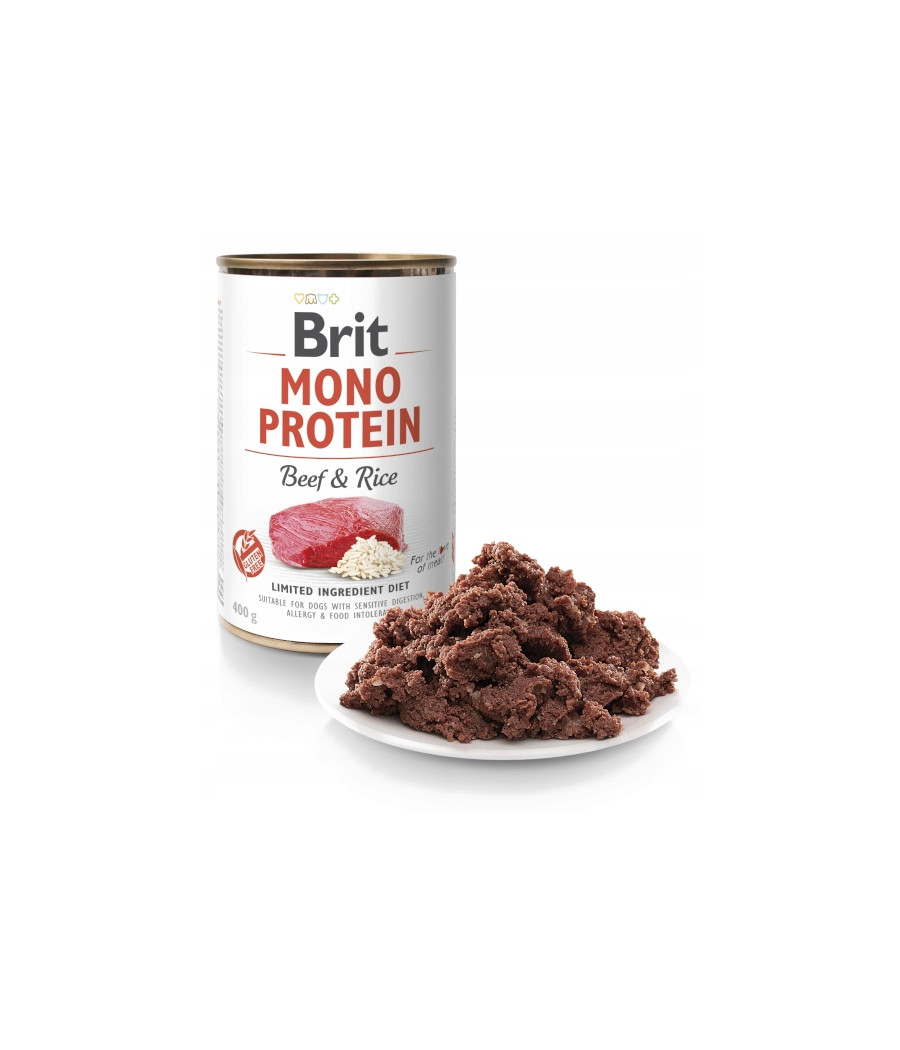 BRIT MONO PROTEIN BEEF&RICE PUSZKA DLA PSA Z WOŁOWINĄ I RYŻEM 400G BRIT MONO PROTEIN BEEF&RICE PUSZKA DLA PSA Z WOŁOWINĄ I RYŻEM 400G