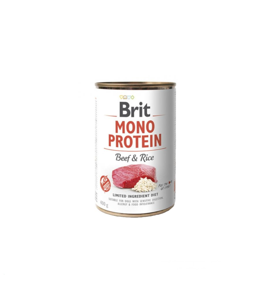 BRIT MONO PROTEIN BEEF&RICE PUSZKA DLA PSA Z WOŁOWINĄ I RYŻEM 400G