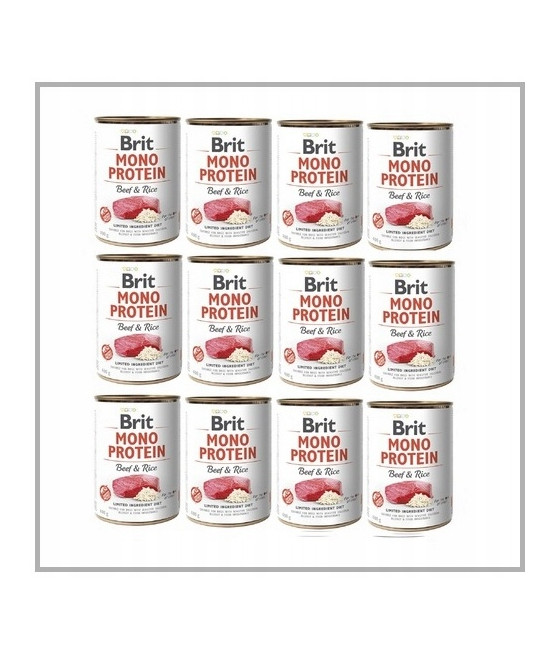 BRIT MONO PROTEIN BEEF&RICE PUSZKA DLA PSA Z WOŁOWINĄ I RYŻEM 400G