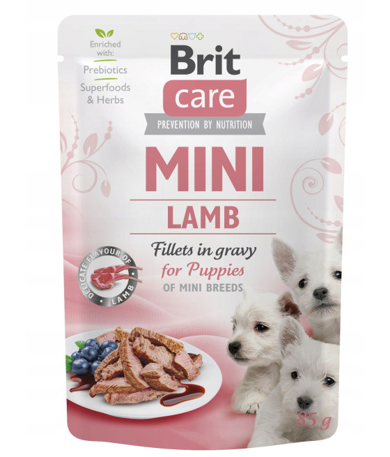 KARMA MOKRA DLA SZCZENIĄT BRIT CARE MINI POUCH PUPPY LAMB JAGNIĘCINA 85G