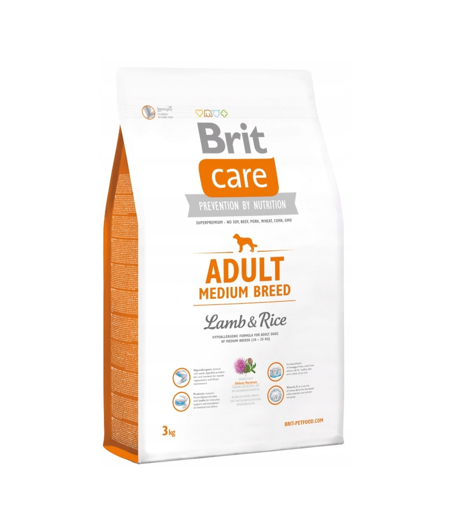 Brit Care Dog Hypoallergenic Adult Medium Breed, jagnięcina i ryż 3kg