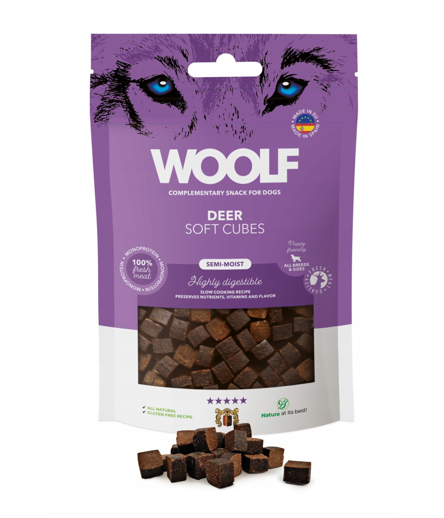 WOOLF Soft Cubes Monoprotein Deer 100g