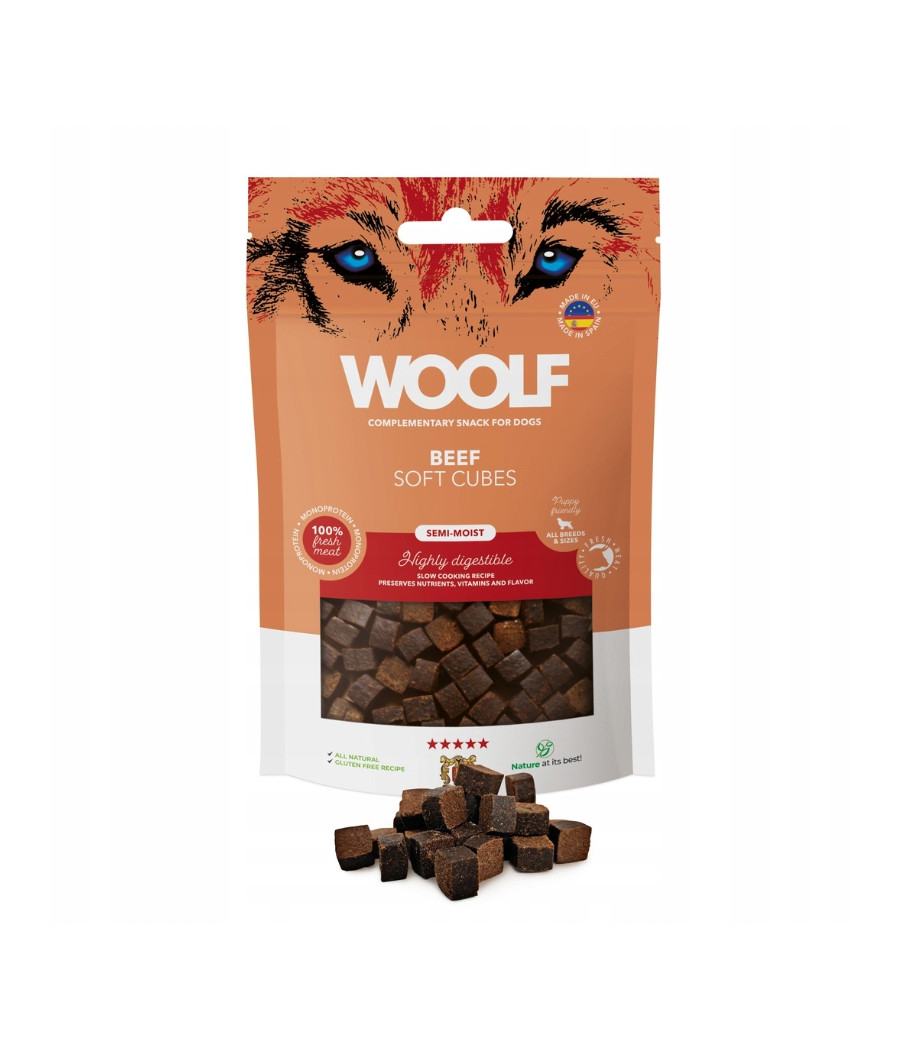 WOOLF Przysmak kosteczki z wołowiny dla psa 100g WOOLF Przysmak kosteczki z wołowiny dla psa 100g