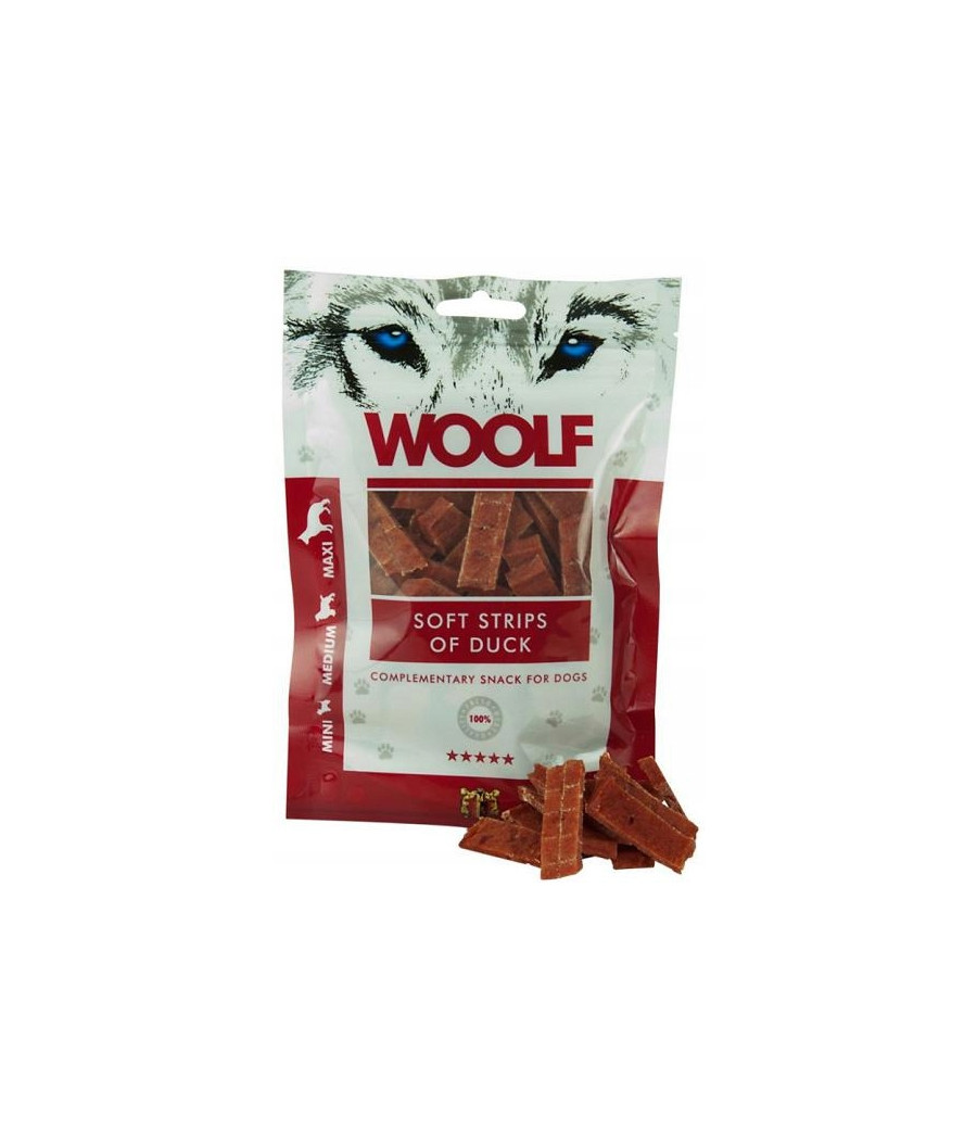 Przysmak dla psa Woolf Soft Strips of Duck 100 g