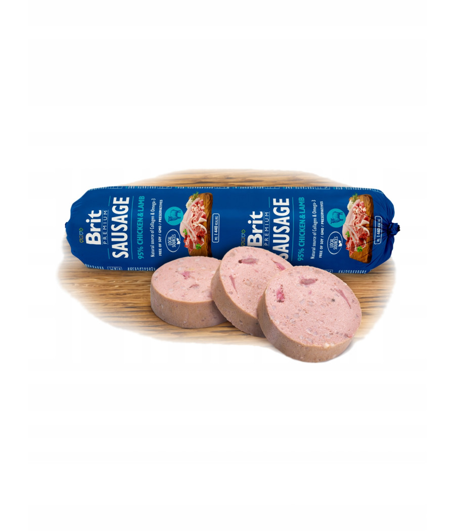 BRIT SAUSAGE MIELONKA DLA PSA kurczak z ryżem 800g
