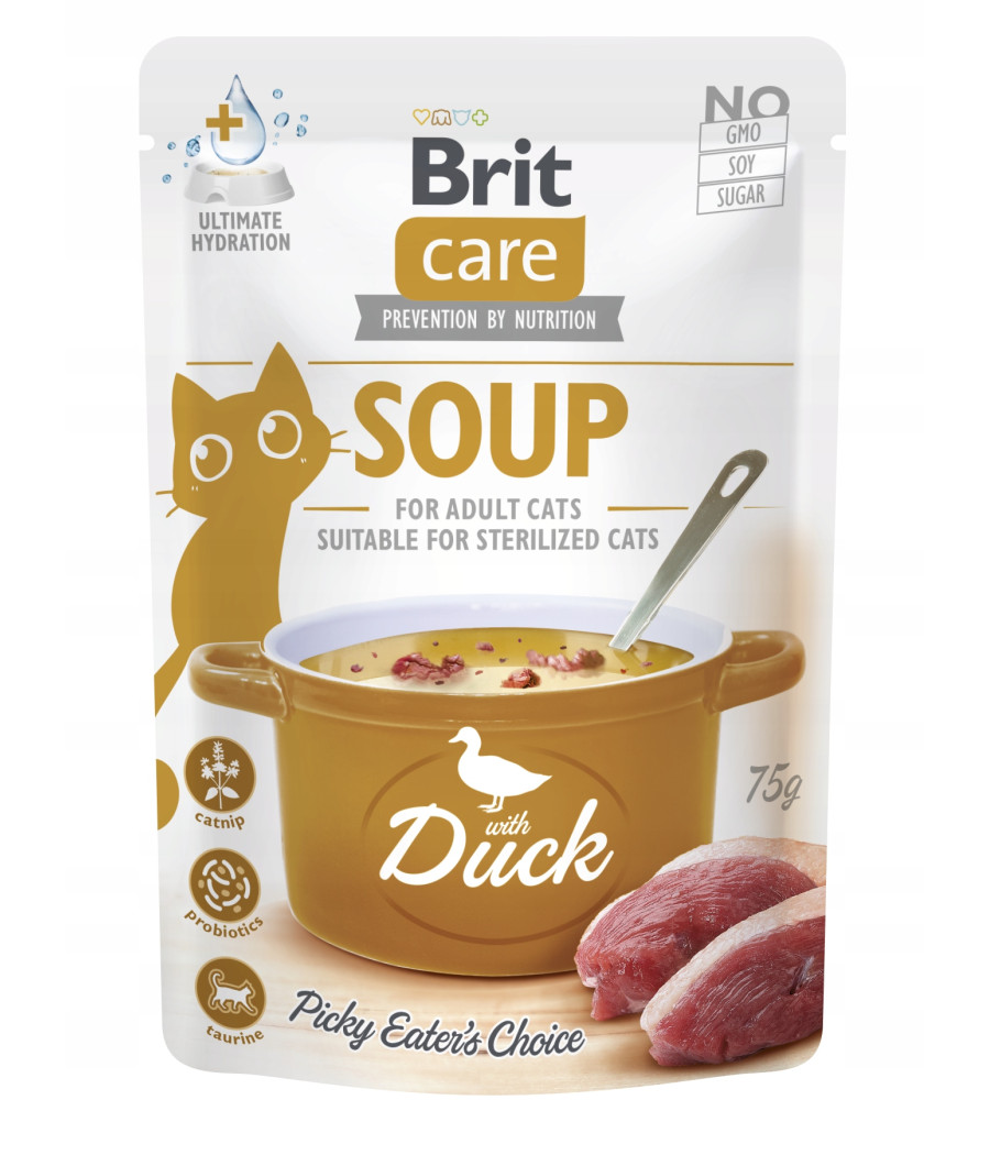 BRIT CARE CAT SOUP DUCK ZUPA KARMA SASZETKA NAPÓJ DRINK DLA KOTA KACZKA 75g