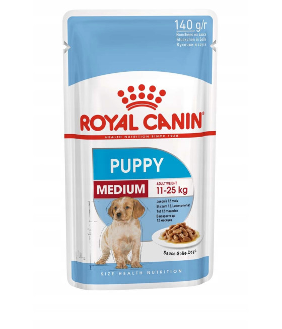 ROYAL CANIN MEDIUM PUPPY KARMA DLA SZCZENIĄT 140G - karma mokra 0,14 kg