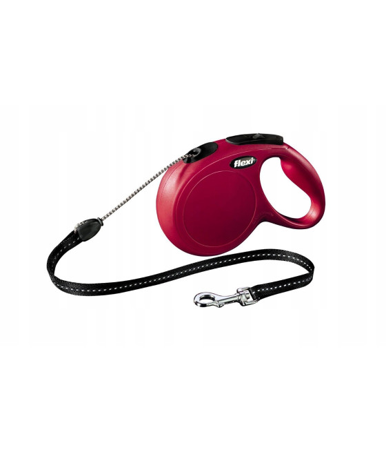 FLEXI Smycz Automatyczna New Classic M Linka 8m do 20kg Czerwona
