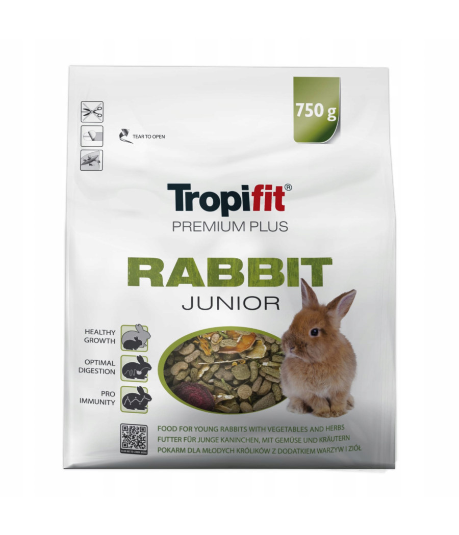 Tropifit Rabbit Junior karma młode króliki 0,75 kg