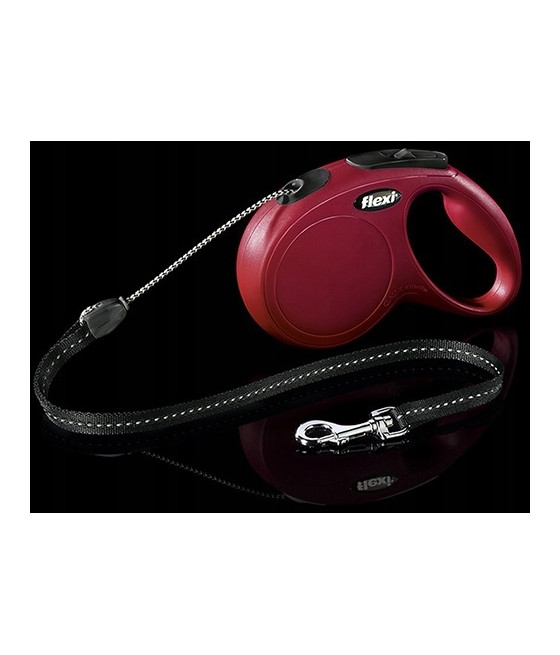 FLEXI Smycz Automatyczna New Classic M Linka 8m do 20kg Czerwona