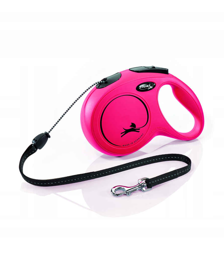 FLEXI Smycz Automatyczna New Classic M Linka 8m do 20kg Czerwona