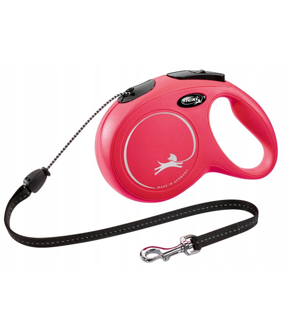FLEXI Smycz Automatyczna New Classic M Linka 8m do 20kg Czerwona
