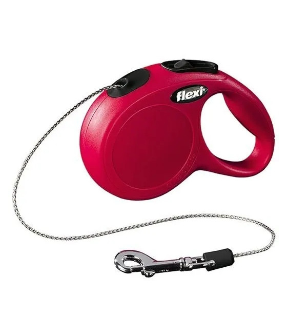 FLEXI Smycz Automatyczna New Classic M Linka 8m do 20kg Czerwona